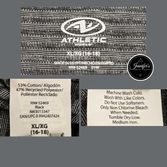 Athletic Works Athleisure Striped Sleeveless Crew Neck Tunic Tank Size XL 16-18 - Picture 8 of 10